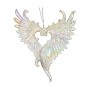 Christmas bauble Angel Wings Mother of pearl Plastic Glitter 12 x 13 x 2,5 cm (24 Units) | Tienda24 - Global Online Shop Tienda24.eu