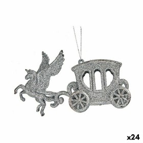 Decorazione Natalizia Carrozza Magica Argentato Plastica Porporina 15,5 x 8,5 x 4,5 cm (24 Unità) di Krist+, Natale - Rif: S3...