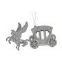 Christmas bauble Magical Carriage Silver Plastic Glitter 15,5 x 8,5 x 4,5 cm (24 Units) by Krist+, Christmas - Ref: S3630181,...