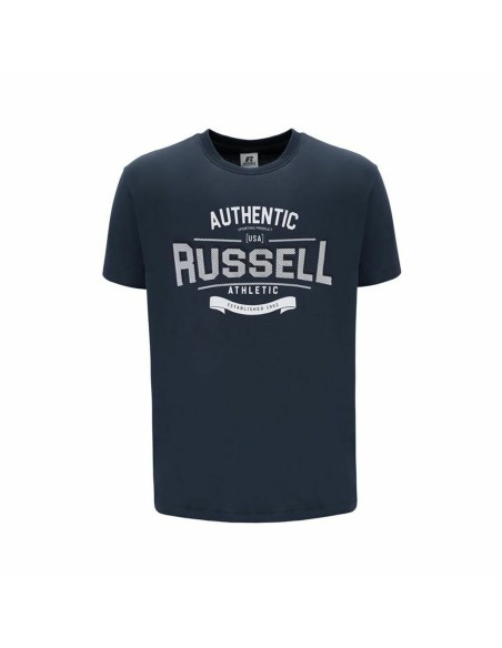 Camisola de Manga Curta Homem Russell Athletic Ara Azul escuro | Tienda24 Tienda24.eu