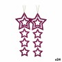 Christmas Decorations Set Star Fuchsia 19 x 0,2 x 23 cm (24 Units) | Tienda24 - Global Online Shop Tienda24.eu