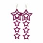 Christmas Decorations Set Star Fuchsia 19 x 0,2 x 23 cm (24 Units) | Tienda24 - Global Online Shop Tienda24.eu