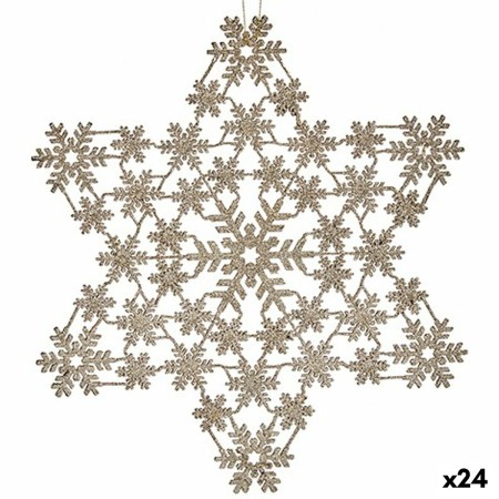 Adorno Navideño Estrella Champagne 31,5 x 32 x 0,1 cm (24 Unidades) de Krist+, Navidad - Ref: S3630196, Precio: 36,59 €, Desc...