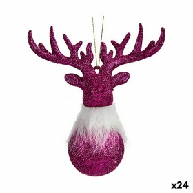 Décorations de Noël Renne Fuchsia Plastique Paillettes 13,5 x 15,5 x 7 cm (24 Unités) de Krist+, Noël - Réf : S3630201, Prix ...