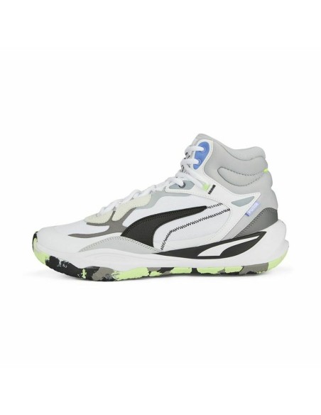 Basketball Shoes for Adults Puma Playmaker Pro Mid White | Tienda24 Tienda24.eu