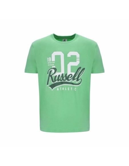 Camiseta de Manga Corta Hombre Russell Athletic Amt A30101 Verde Verde Claro | Tienda24 Tienda24.eu