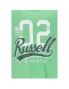 Camiseta de Manga Corta Hombre Russell Athletic Amt A30101 Verde Verde Claro | Tienda24 Tienda24.eu