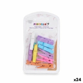 Pinze Medio Multicolore Legno (24 Unità) di Pincello, Graffette, molle fermacarte e anelli - Rif: S3630346, Prezzo: 15,96 €, ...