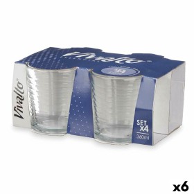 Set of glasses Stripes Transparent Glass 360 ml (6 Units) by Vivalto, Tumblers - Ref: S3630365, Price: 15,68 €, Discount: %