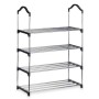 Shoe Rack 4 Shelves 76 x 26 x 58 cm Silver Black Metal (6 Units) by Kipit, Wardrobe storage accessories - Ref: S3630446, Pric...