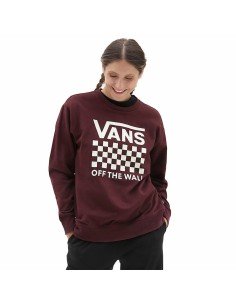 Women’s Sweatshirt without Hood Vans Lock Box Crew-B Maroon by Vans, Sweatshirts - Ref: S64110685, Price: 59,05 €, Discount: %