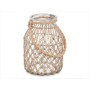 Candleholder Tin Transparent Natural Glass Rope 20 x 30 cm (4 Units) by Gift Decor, Candelabras and candle holders - Ref: S36...