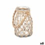 Portacandele Barattolo Trasparente Naturale Vetro Corda 14 x 21 cm (6 Unità) di Gift Decor, Candelieri e portacandele - Rif: ...