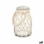 Bougeoir Boîte Blanc Transparent verre Corde 14 x 21 cm (6 Unités) de Gift Decor, Bougeoirs et chandeliers - Réf : S3630545, ...