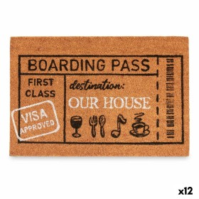 Doormat Boarding Pass Natural 60 x 1 x 40 cm (12 Units) by Gift Decor, Doormats - Ref: S3630620, Price: 51,09 €, Discount: %