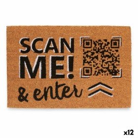 Doormat Scan Me! Natural 60 x 1 x 40 cm (12 Units) by Gift Decor, Doormats - Ref: S3630626, Price: 51,09 €, Discount: %