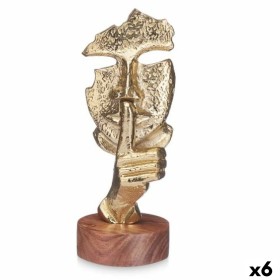 Decorative Figure Face Golden Wood Metal 12 x 29 x 11 cm by Gift Decor, Collectables - Ref: S3630723, Price: 51,47 €, Discoun...