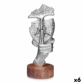 Deko-Figur Gesicht Silberfarben Holz Metall 12 x 29 x 11 cm von Gift Decor, Sammlerstücke - Ref: S3630727, Preis: 51,47 €, Ra...