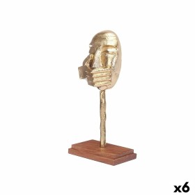 Deko-Figur Gesicht Gold Holz Metall 17 x 33,5 x 10 cm von Gift Decor, Sammlerstücke - Ref: S3630731, Preis: 60,11 €, Rabatt: %