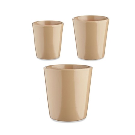 Set de pots Ø 14 cm Ø 22 cm Ø 17 cm Cónica 3 Pièces Beige de Ibergarden, Pots de fleurs - Réf : S3630814, Prix : 14,04 €, Rem...