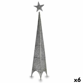 Árbol de Navidad Torre Estrella Plateado Metal Plástico 28 x 127 x 28 cm (6 Unidades) de Krist+, Navidad - Ref: S3630838, Pre...