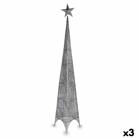 Albero di Natale Stella Torre Argentato Metallo Plastica 42 x 218 x 42 cm (3 Unità) | Tienda24 - Global Online Shop Tienda24.eu