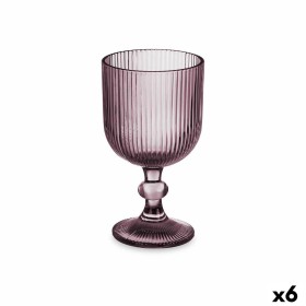 Wine glass Stripes Grey Glass 260 ml (6 Units) by Vivalto, Wine glasses - Ref: S3630883, Price: 9,93 €, Discount: %