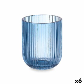 Copo Riscas Azul Cristal 270 ml (6 Unidades) de Vivalto, Copos de água e uísque - Ref: S3630889, Preço: 6,81 €, Desconto: %