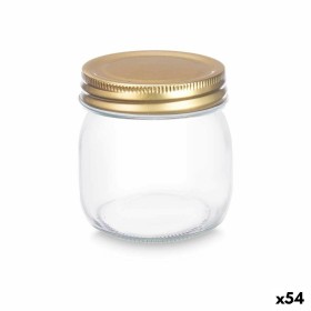 Jar Transparent Golden Metal Glass 180 ml 6 x 8 x 6 cm (54 Units) by Vivalto, Food storage - Ref: S3630945, Price: 31,82 €, D...