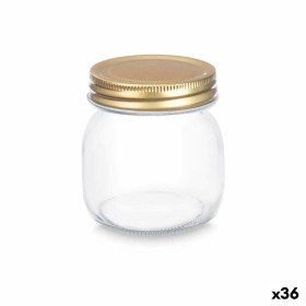 Frasco Transparente Dourado Metal Vidro 300 ml 7,5 x 9 x 7,5 cm (36 Unidades) de Vivalto, Armazenamento de alimentos - Ref: S...