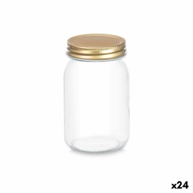 Frasco Transparente Dourado Metal Vidro 500 ml 8 x 13 x 8 cm (24 Unidades) de Vivalto, Armazenamento de alimentos - Ref: S363...