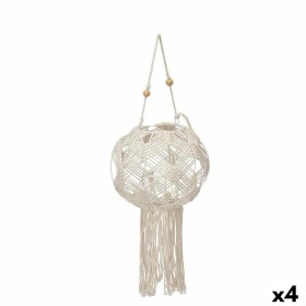 Bougeoir Macramé Blanc Coton 23 x 24 x 23 cm (4 Unités) de Gift Decor, Bougeoirs et chandeliers - Réf : S3630996, Prix : 45,4...