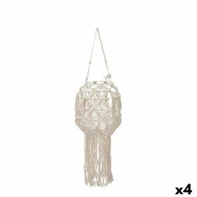 Candleholder Macrame White Cotton 24 x 90 x 24 cm (4 Units) by Gift Decor, Candelabras and candle holders - Ref: S3630998, Pr...