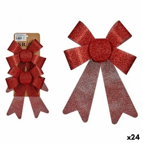 Conjunto de Decorações de Natal Laço Vermelho PVC 15 x 2 x 17 cm (24 Unidades) de Krist+, Natal - Ref: S3631029, Preço: 37,80...