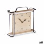 Table clock Black Metal MDF Wood 23 x 21 x 7 cm (6 Units) | Tienda24 - Global Online Shop Tienda24.eu