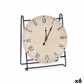 Orologio da Tavolo Nero Metallo Legno MDF 19 x 21 x 9 cm (6 Unità) di Gift Decor, Orologi da scrivania e da scaffale - Rif: S...