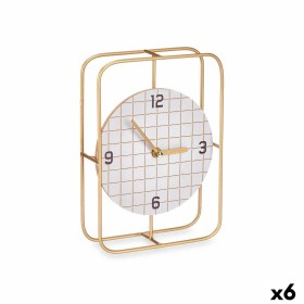 Horloge de table Vérifié Noir Métal Bois MDF 18,5 x 25,5 x 6 cm (6 Unités) de Gift Decor, Pendulettes de bureau - Réf : S3631...