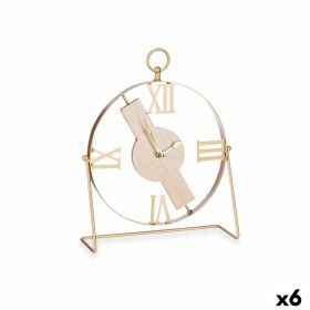 Orologio da Tavolo Nero Metallo Legno MDF 21 x 27 x 7 cm (6 Unità) di Gift Decor, Orologi da scrivania e da scaffale - Rif: S...