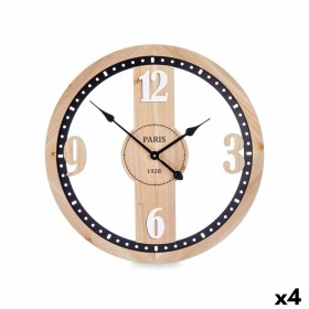 Reloj de Pared Negro Metal Madera MDF 60 x 60 x 4,5 cm (4 Unidades) de Gift Decor, Relojes de pared - Ref: S3631080, Precio: ...