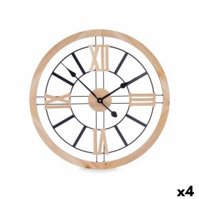 Horloge Murale Noir Métal Bois MDF 60 x 60 x 4,5 cm (4 Unités) de Gift Decor, Pendules murales - Réf : S3631082, Prix : 79,80...