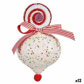 Christmas bauble Teardrop White 11 x 17 x 11 cm (12 Units) by Krist+, Christmas - Ref: S3631120, Price: 57,18 €, Discount: %