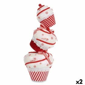 Deko-Figur Turm Kuchen Weiß Rot polystyrol 20 x 50 x 20 cm (2 Stück) von Krist+, Weihnachten - Ref: S3631134, Preis: 59,85 €,...