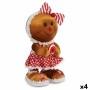 Figura Decorativa Galleta Lazo Marrón Rojo Poliestireno 19 x 33 x 15 cm (4 Unidades) de Krist+, Navidad - Ref: S3631139, Prec...