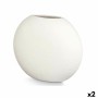 Vaso Redondo Branco Cerâmica 40 x 34,5 x 16 cm (2 Unidades) de Gift Decor, Jarrões - Ref: S3631151, Preço: 28,63 €, Desconto: %