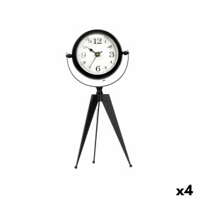 Table clock Squared Black Metal MDF Wood 18,5 x 25,5 x 6 cm (6 Units) | Tienda24 - Global Online Shop Tienda24.eu