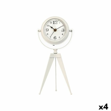 Table clock Tripod White Metal 12 x 30 x 12 cm (4 Units) by Gift Decor, Desk & Shelf Clocks - Ref: S3631181, Price: 62,21 €, ...