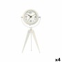 Table clock Tripod White Metal 12 x 30 x 12 cm (4 Units) by Gift Decor, Desk & Shelf Clocks - Ref: S3631181, Price: 62,21 €, ...