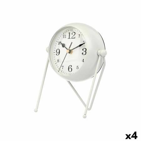 Table clock White Metal 18 x 21 x 12 cm (4 Units) by Gift Decor, Desk & Shelf Clocks - Ref: S3631183, Price: 56,06 €, Discoun...