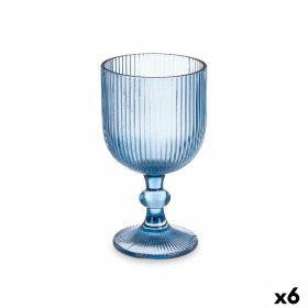 Verre Rayures Bleu verre 370 ml (6 Unités) de Vivalto, Verres à eau à pied - Réf : S3631247, Prix : 11,27 €, Remise : %