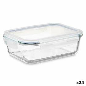 Fiambrera Transparente Silicona Vidrio de Borosilicato 640 ml 18,3 x 6,2 x 13,7 cm (24 Unidades) de Vivalto, Almacenamiento d...